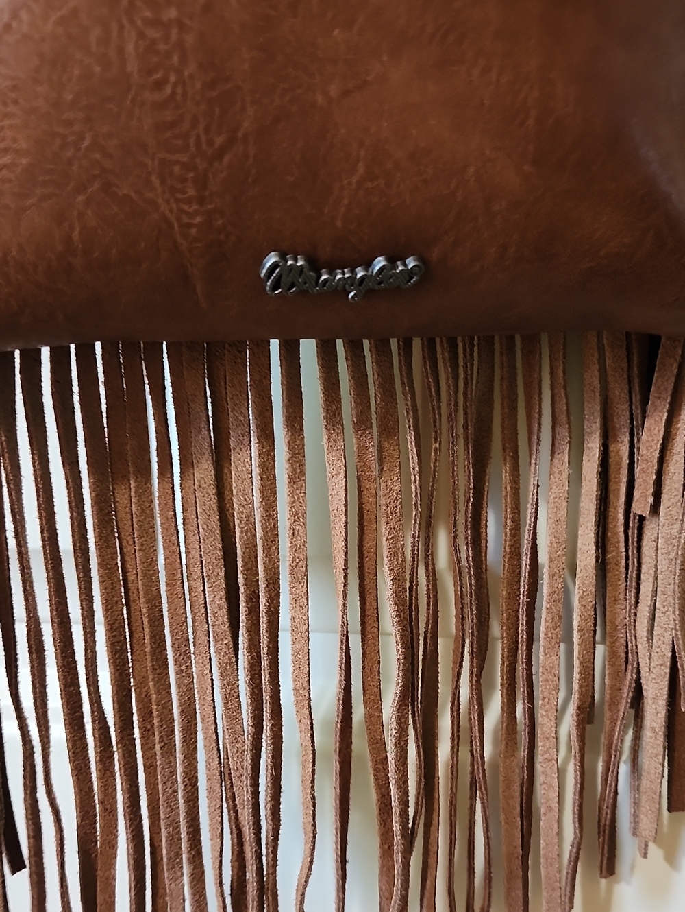 Wrangler Denim & Brown Fringe Crossbody Bag New Used Condition - Picture 4 of 10